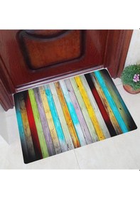 Resim Esnature Rustik Ahşap Renkli Kapı Önü Paspası 45x70 Cm Çok Renkli 