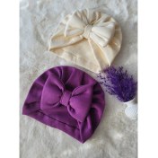 Resim Seher Bebe Butik Kız Çocuk & Bebek Fiyonklu Bone 2'li Set 