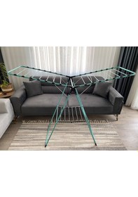 Resim Turkuaz Renkli Kanatlı Kurutmalık Elbise Çamaşır Kurutmalığı Kalı 