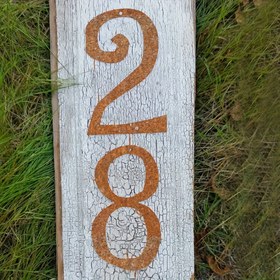 Resim Rustik Metal Ev Numarası 0-9, Vintage Tarz, Serbest Kombinasyonlu Duvar Montajı - Posta Kutusu ve Dekorasyon için Kapı Plakası Sanatı 