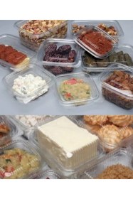 Resim Kalbi Ticaret Plastik Sızdırmaz Kap 250 gr 25 Adet Plastik Saklama Kabı Kapaklı Kap Şeffaf Kullan At Kase 