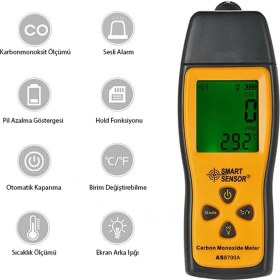 Resim Sevgift Smart Sensor AS8700A Karbonmonoksit Gazı Dedektörü 