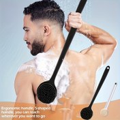 Resim 1 Adet Uzun Saplı Yumuşak Silikon Banyo Fırçası - Sırt, Duş ve Vücut Temizleme Fırçası - Kaymaz Tutuş, Zorlu Yerlere Kolay Ulaşım - Yetişkinler & Yaşlılar İçin İdeal - Banyo Gereçleri, Ergonomik Tasarım, Dayanıklı Ovma Başlığı, Rahat Kavrama, Kolay Temizlik, Kendi Kendine Bakım Aracı 