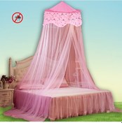 Resim Yatak Gölgelikli Mega Boy Lüks Cibinlik Sineklik - Pembe 