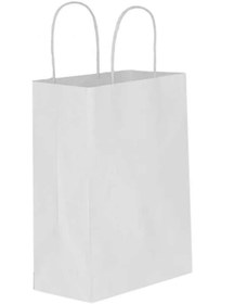 Resim Burgu Saplı Karton Kraft Çanta 5'li 31 X 12 X 41 Cm Beyaz 