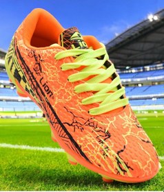Resim 624-2 Rahat Taban Erkek Krampon Ayakkabı Futbol Ayakkabısı Turuncu 