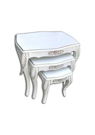 Resim Zigon Madolyon Kayın Avangart Aslan Ayak Oymalı Parlak Beyaz Lak 