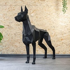 Resim Doberman 3D Metal Heykel 