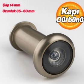 Resim Badem10 Kapı Dürbünü Kısa Saten 35-60 mm 14 mm Delik Çapı Güvenlik Gözetleme Aparatı Metal Gövde 