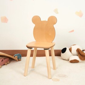 Resim Huş Ağacı Çocuk Sandalyesi - Kedi 