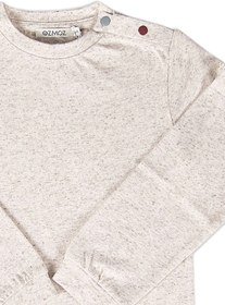 Resim Pamuk, Kenevir ve Yün Karışımlı Ekru Uzun Kollu Kışlık Bebek Sweatshirt - 6 Ay 