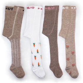 Resim KARYAM SOCKS 4 Lü Karışık Renkli Desenli Bebek Külotlu Çorabı 