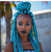 Resim Sentetik Örgülük Saç Esperer 100 Gr. / Turkuaz - Aysc-462317 Karışık - Çok Renkli 