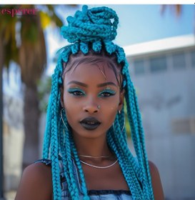 Resim Sentetik Örgülük Saç Esperer 100 Gr. / Turkuaz - Aysc-462317 Karışık - Çok Renkli 