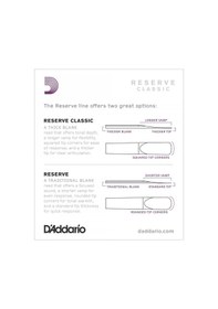 Resim D'addario Dct10355 Reserve Classic Bb Klarnet Kamışı No: 3.5+ Profesyonel - 10'lu Paket Kalın Uçlu Klasik Kesim Ve Profesyonel Direnç 