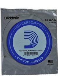 Resim Daddario Pl009 Elektro & Akustik Tek Tel 0.009 İnç - Çelik 