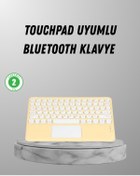 Resim Bluetooth Klavye Kablosuz, Sessiz Tuşlu, Android İos Windows Uyumlu, Kompakt Taşınabilir Tasarım 