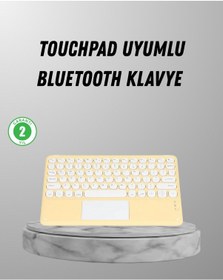 Resim Bluetooth Klavye Kablosuz, Sessiz Tuşlu, Android İos Windows Uyumlu, Kompakt Taşınabilir Tasarım 
