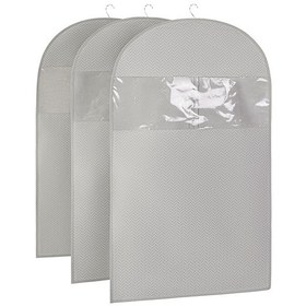 Resim Ocean Home Textile 3'lü Gri Balıksırtı Elbise Kılıfı Set 