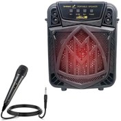 Resim SEYYAR ANFİ EL MİKROFONLU 16CM 12W BT\u002FUSB\u002FFM LEDLİ QS-5603 