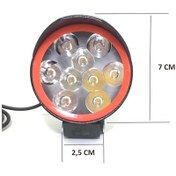 Resim Motosiklet 9 Ledli Sis Far Çakar Modlu 12v Led Far 1 Adet 