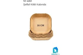 Resim Esmo Home Airfryer Pişirme Kağıdı, 16 Cm, 50 Adet, Şeffaf Kilitli Kabında, Kare Şekilli 