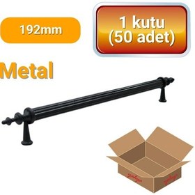 Resim 50 Adet Zirve Siyah Metal Mobilya Kulpu 192mm Siyah 
