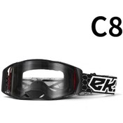 Resim Tangshopping Motosiklet Arazi Gözlüğü Gözlük Bisiklet Gözlüğü C8 Siyah Çerçeve Siyah Beyaz Şeffaf Filmli 