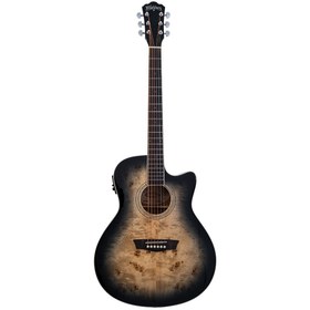 Resim Washburn Deep Forest Burl Ace Black Fade Elektro Akustik Gitar 