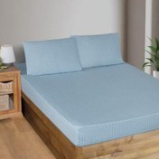 Resim Maxstyle Fitted Saten Çift Kişilik Çarşaf + Yastık Kılıfı Mavi 