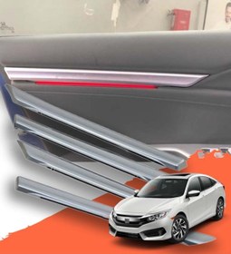 Resim Aygaraj Honda Civic Uyumlu Fc5/fk7 Için Işıklı Kapı Iç Çıtası Seti Kırmızı 2016 … 