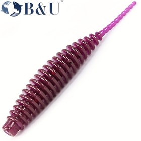 Resim EB&U Tanta Yüzen Yumuşak Balıkçılık Yemi - 39mm & 51mm Mor Gradyan Tasarımlı TPR Solucan, Sazan ve Levrek Avı için Gerçekçi Dokulu, Dayanıklı Yapay Yem, Solucana Benzer Görünüm, Esnek Malzeme, Tatlısu Oltaçıları İçin 