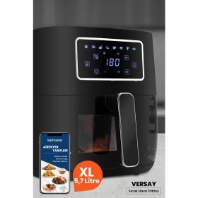 Resim 1700W Xl Dokunmatik 8 Ön Ayarlı Cam Kapaklı Aydınlatmalı Sıcak Hava Fritözü 