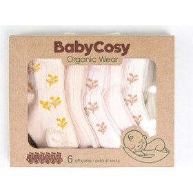 Resim Babycosy Organic Wear %100 Organik Pamuk 6 Lı Bebek Çorap Seti Yumuşak Nefes Alan Kaydırmaz Bebek Çorabı,yenidoğan,0-24 Ay Çok Renkli 