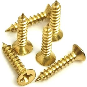 Resim Klips, Menteşe, Ayak, Ağaç, Sunta Vidası 3x13 Mm - Sarı 100 Adet 0.5 CM 