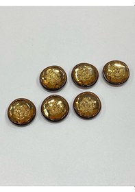 Resim Ceket Ve Kol Boy Düğmesi İtalyan Düğme 6'lı Set Koyu Hardal 2 Cm 