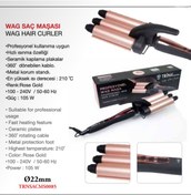 Resim Trina Profesyonel Saç WAG Maşası 22mm -085 Su Dalgası Seramik Kaplama Plakalar Rose Gold 