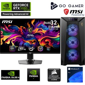 Resim Go Gamer PS51D Intel Core Ultra 9 285K/64GB 6000MHZ Ddr5 Ram/2tb Nvme Gen5 SSD 14000-14700MB-SN/RTX5080 16GB/360MM Sıvı SOĞUTMA/Z790 Gaming/msı 31.5" OLED 4k/windows 11 Pro Masaüstü Bilgisayar 