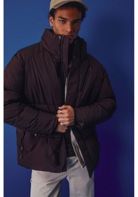 Resim Defacto Su İtici Regular Fit Dik Yaka İç Cepli Fermuarlı Cepli Mont F5711ax25wnbn338 Kahve-bn338 