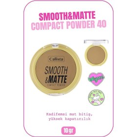 Resim Callista Smooth Matte Compact Powder Mat Görünümlü Pudra 40 Apricot 