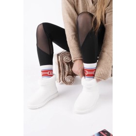 Resim Muggo Frosty Kadın Kar Botu Suni Deri Düz Topuklu Günlük Kullanım İçin Şık Tasarım 