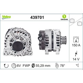 Resim VALEO 439701 Alternator 12 V 150A Citroen Berlingo. C3 . C4 . Ds3 - Peugeot 3008. Partner 1.6 Hdi (WC674429) 