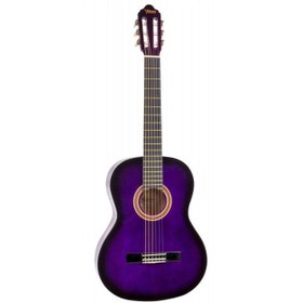 Resim Valencia VC101TPPS 1/4 Klasik Gitar - Mor Sunburst (Başlangıç Seviyesi) | Sap Ayar Çeliği (Truss Rod), Küçük Yaş Grubuna Özel Ergonomik Kasa, Dikkat Çekici Mor Gradyan Renk 