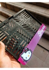 Resim Motorsiklet Plakalık Hello Kity Lazer Kesim Pleksi Plakalık Kişiye Özel Plakalık 