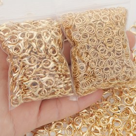 Resim 300 parçalık takı yapım seti, 100 adet ıstakoz toka ve 200 adet halka, Çinko alaşımı, Kendin Yap Bileklik Kolye Küpe Aksesuarları, Çanta Paketi 