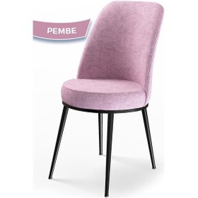 Resim Canisa Concept Dexa Serisi, Üst Kalite Mutfak Sandalyesi, Metal Siyah Iskeletli, 1 Adet Pembe Sandalye Pembe Sandalye 