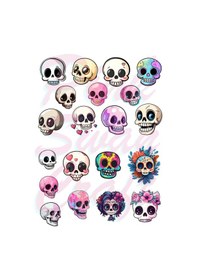Resim Sevimli Kawaii Kuru Kafalar Seti, Bullet Journal, Scrapbook, Planlayıcı, Ajanda, Sticker Seti Diğer 
