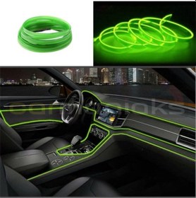 Resim Araç Içi Torpido Ledi Şerit Led Ip Led Neon Yeşil 3 Metre 