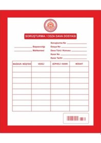 Resim Avukat Soruşturma Ceza Dava Icra Dosyası Kırmızı 1. Kalite 100'lü 