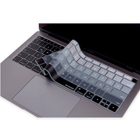 Resim Siyah Gri Laptop Macbook Air Klavye Koruyucu Us-tr Harf Baskılı A1932 Ile Uyumlu Ombre 